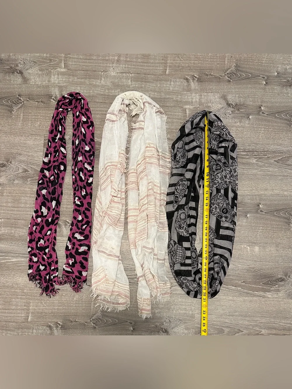 THREE Scarf Bundle 2010s Y2K Rectangle and Infinity Style